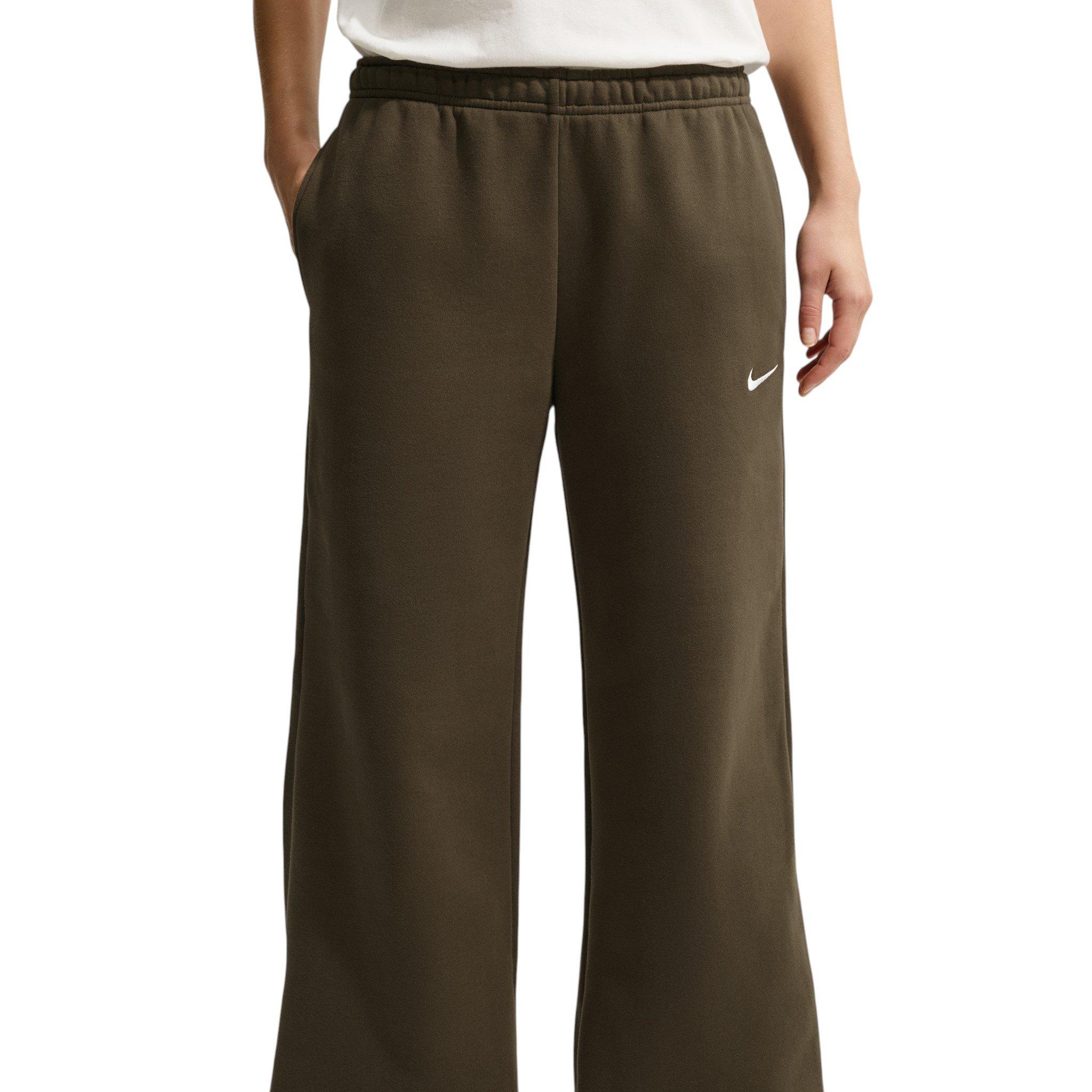 Nike Women's Studio Fleece Med-Weight Mid Rise Wide-Leg Pants - Dk Hazel - DK HAZEL